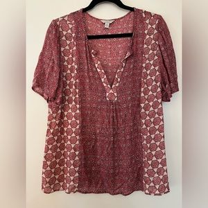 Lucky Brand Floral Print Blouse, L